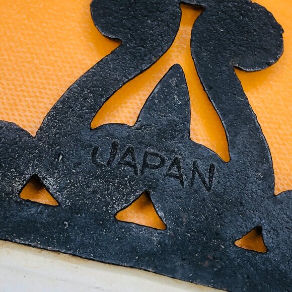 Midcentury Rooster Cast Iron Ceramic Tile Trivet Vintage Country Kitchen Decor - Picture 7 of 12